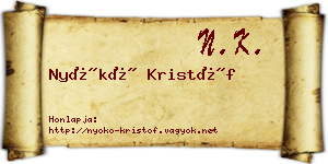 Nyókó Kristóf névjegykártya